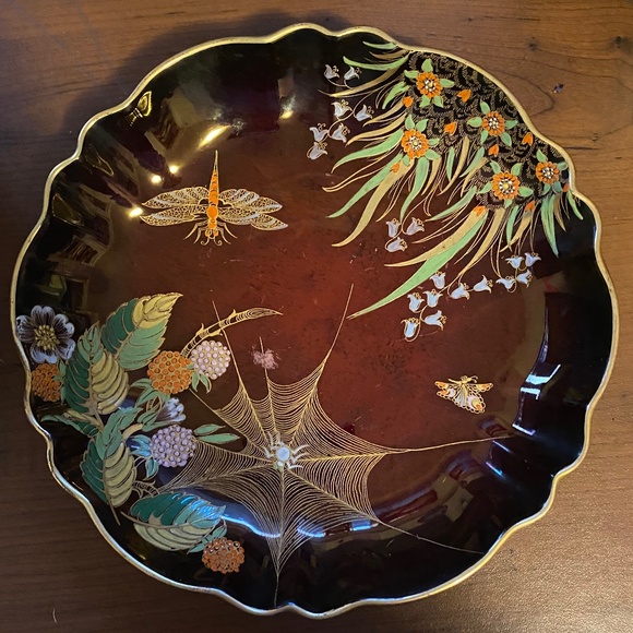 Vintage Carlton Ware Rouge Royale ‘Art Deco’ edged hand painted plate - Picture 9 of 9